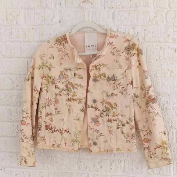 ADORABLE REBECCA TAYLOR PRINT JEAN JACKET - Picture 1 of 9